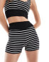 Miss Selfridge legging short co-ord in black and white stripe