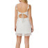 Aidan Mattox Lace Fit Flare Eyelet Ruffle Dress Ivory 0