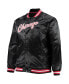 Men's Black Chicago Bulls Big and Tall Hardwood Classics Raglan Satin Full-Snap Jacket