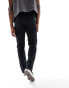 ASOS DESIGN straight cargo trouser with carpenter details in black