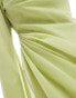 ASOS DESIGN cowl overlay drape front maxi dress in lime green