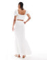 Vero Moda Tall boho maxi skirt in white