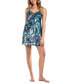 Women's Printed Satin Lace-Trim Chemise