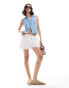 Brave Soul linen look white pull on shorts