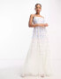 Maya cami maxi dress with spot embroidery in ivory