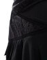 Miss Selfridge chiffon lace mix ruffle maxi skirt in black