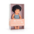 MINILAND Caucasian Curly Black Hair Boy 38 cm Colourful baby doll