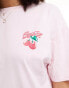 Pull&Bear graphic cherry tee in pink