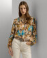 Women's Floral Tie-Neck Blouse, Regular & Petite