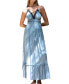 Women's Sky Blue Halterneck Lace Maxi Beach Dress