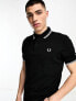 Fred Perry twin tipped logo polo in black