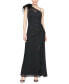 Women's Feather-Trim One-Shoulder Gown