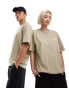 Dickies north plain short sleeve back print t-shirt in khaki- exclusive to asos