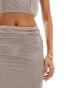 Rare London Premium diamante thigh spilt maxi skirt co-ord in pink