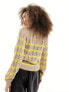 JDY lightweight pointelle jumper beige & yellow