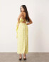 ASOS EDITION textured circle maxi skirt co-ord in lemon