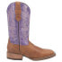 Laredo Mara Embroidery Square Toe Cowboy Womens Brown, Purple Casual Boots 5947