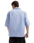 COLLUSION Unisex boxy shirt with eyelet detail in stripe