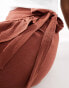 New Look wrap ruffle midi skirt in teracotta