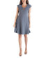 Scoop Neck A-Line Dress with Keyhole Detail