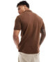 Polo Ralph Lauren icon logo slim fit pique polo in brown