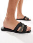 River Island raffia sandal in black