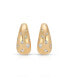 Bezel Crystal Dotted 18k Gold Plated Hoop Earrings