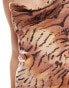 Pull&Bear cowl neck mini dress in animal print