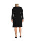 Plus Size Boatneck Long Sleeve Tie Waist Dress