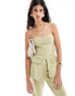 JDY tailored bandeau top co-ord in sage green