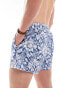 ASOS DESIGN swim shorts in short length in blue floral print