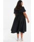 Plus Size Scuba Bardot Skater Midi Dress