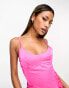 NaaNaa satin a-line cami mini dress in bright pink