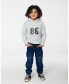 Toddler Boys Super Soft Hooded T-Shirt With Print Gray Stripe - Toddler|Child