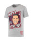 Big Boys Drazen Petrovic Heathered Gray New Jersey Nets Hardwood Classics King of the Court Player T-shirt