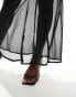 ASOS DESIGN sheer maxi skirt with mini lining in black