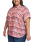 Plus Size Double Cloth Camp Shirt