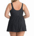 Miraclesuit Womens Plus Size Pin Point Marais Swim Dress Black/White, 22W