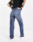 Weekday Rowe Extra high waist straight leg jeans in vintage blue