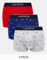 Lacoste graphics 3 pack trunks in multi