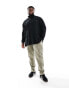 Polo Ralph Lauren Big & Tall icon logo double knit jacquard half zip sweatshirt in black