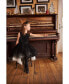 Little Girls Sleeveless Dress With Tulle Skirt Black - Toddler|Child