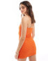 Bershka textured mini dress in orange