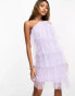 Collective the Label tiered tulle mini dress in lilac