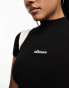 ellesse Mart cropped high neck t-shirt in black