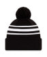 Men's Black, White Nascar Cup Series Cuffed Pom Knit Beanie