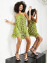 ASOS EDITION paillette fringe sequin halter mini dress in lime green