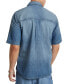 Men's Straight-Fit Slanted Double-Pocket Denim Button-Down Shirt