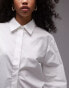 Topshop poplin buttoned cuff detail shirt in Ivory