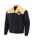 Darius Rucker Collection by Men's Black/Tan Cleveland Guardians Canvas Bomber Full-Zip Jacket